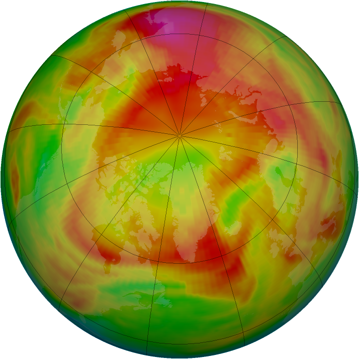 Arctic ozone map for 07 March 1982